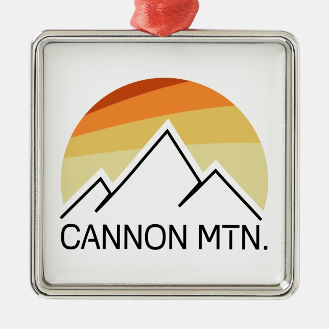 Cannon Mountain New Hampshire Retro Julgransprydnad Metall (Framsidan)