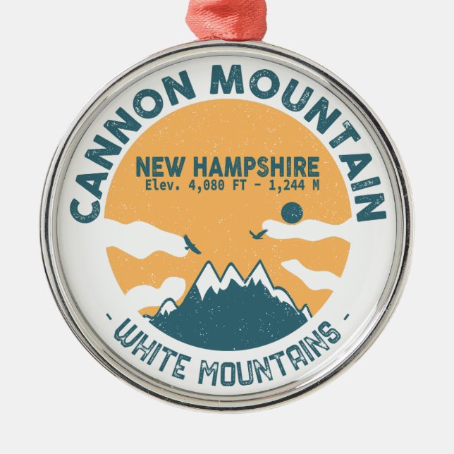 Cannon Mountain New Hampshire Skiing Julgransprydnad Metall (Framsidan)