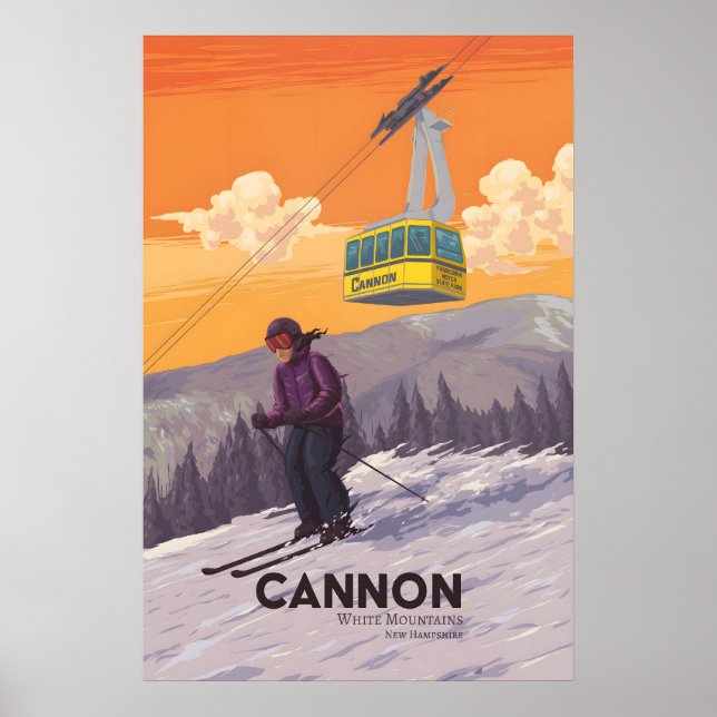 Cannon New Hampshire Skidort Reseskylt Poster (Framsidan)