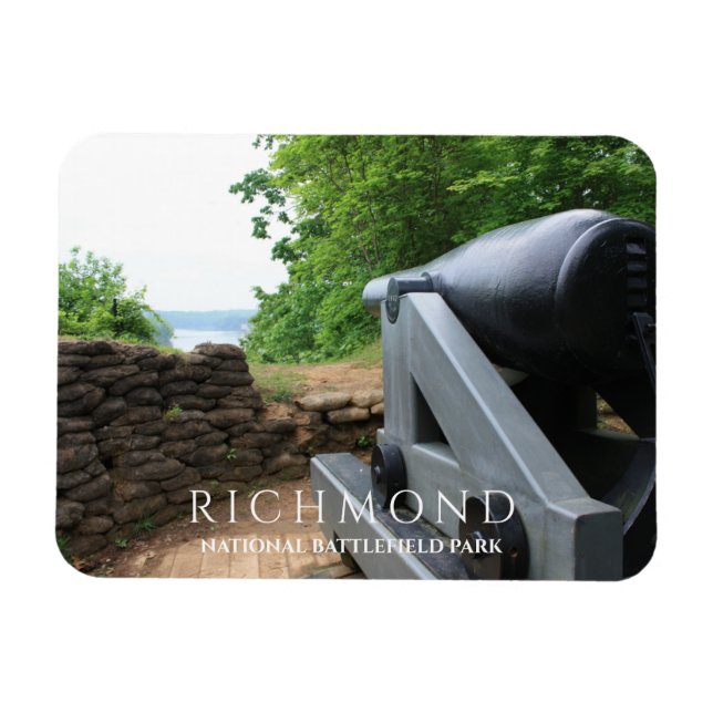 Cannon Overloooking James River Drewry's Bluff Magnet (Horisontell)