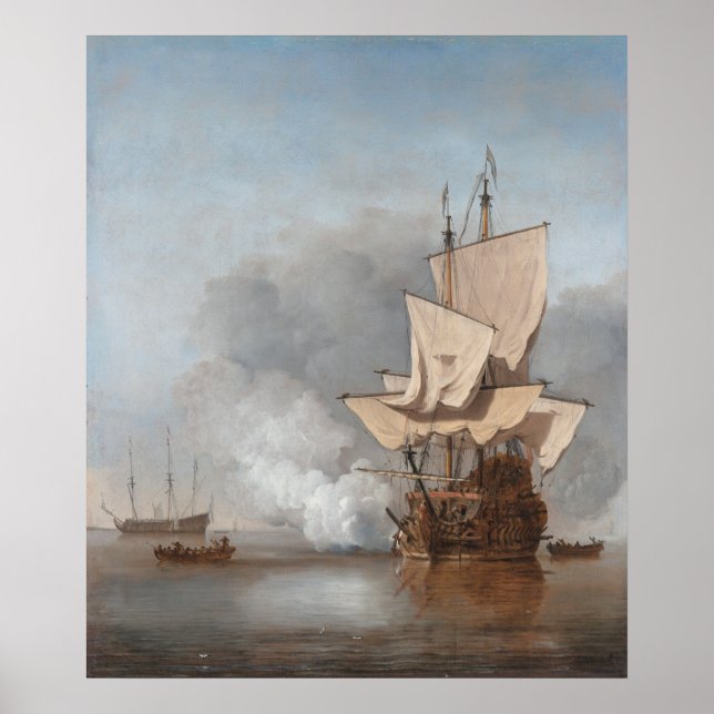 Cannon Shot, Willem van de Velde the Younger Poster (Framsidan)