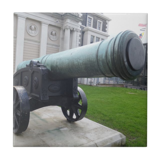 Cannon Small (4,25 x 4,25 tum) - keramiskt foto Ti Kakelplatta (Framsidan)
