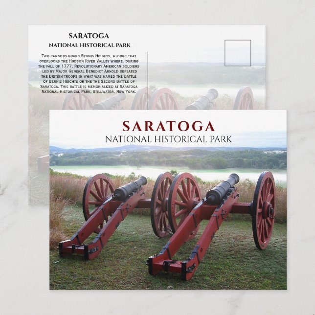 Cannons, Bernis Heights Battle of Saratoga Vykort (Fram/baksida)