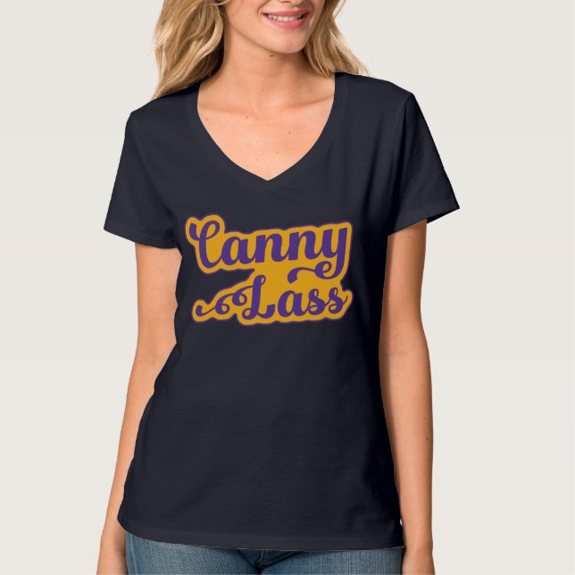 Canny Lass, Geordie Slang T-Shirt, Newcastle Tröja (Framsida)
