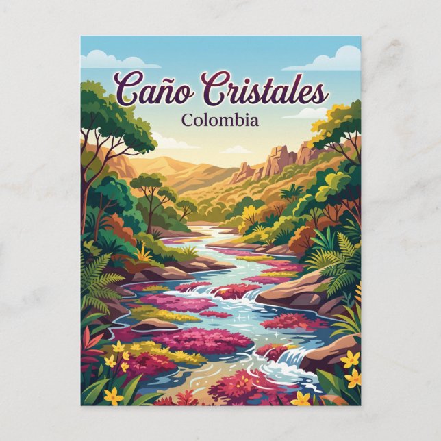 Caño Cristales Colombia Vykort (Framsida)