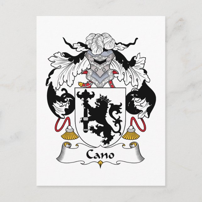 Cano Family Crest Vykort (Framsida)