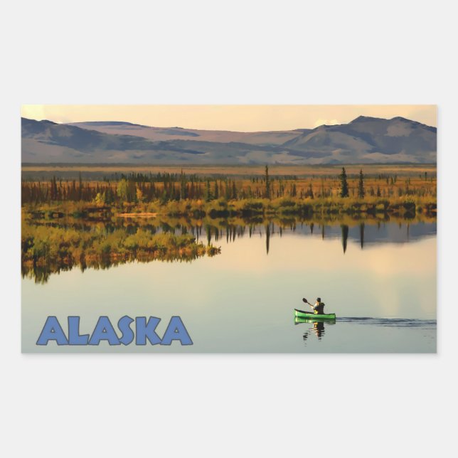 Canoe Alaska Rektangulärt Klistermärke (Framsida)