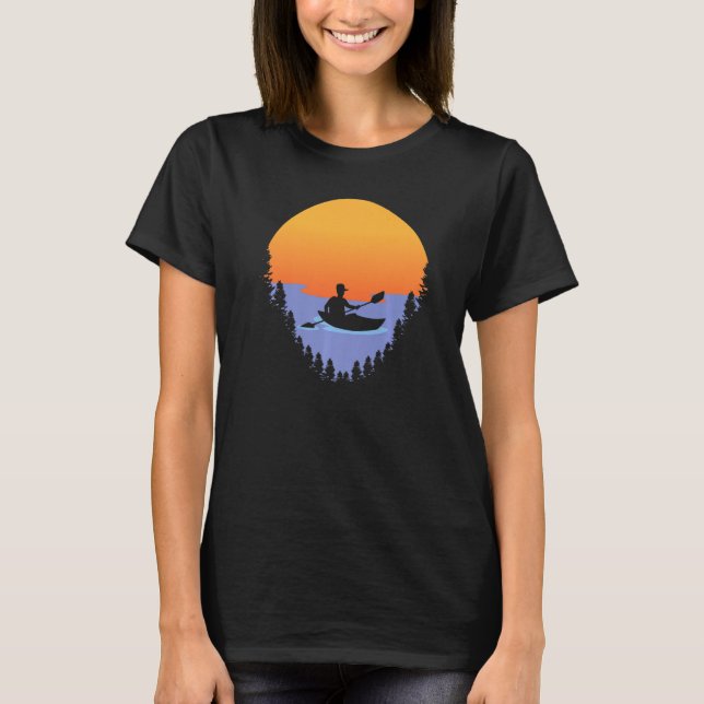 Canoe Älskare Funny Kayaking Paddling Retro Kayak T Shirt (Framsida)