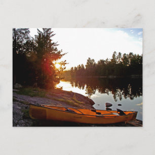Canoe at Sunset Vykort