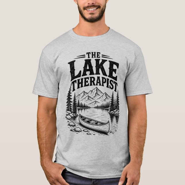 Canoe Äventyr Berg Present Vintage Utomhus. T Shirt (Framsida)