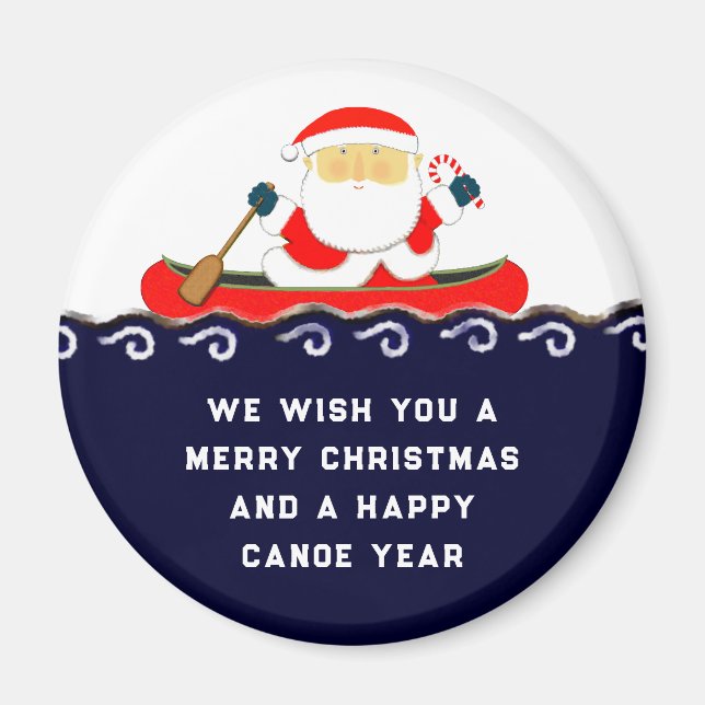 Canoe Camping-jultomte Magnet (Framsidan)
