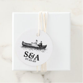 Canoe Couple Gåvor Etiketter