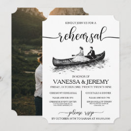 Canoe Couple Rehearsal Dinner Invitation Inbjudningar