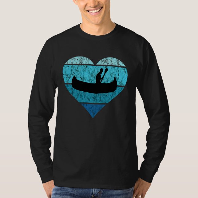 Canoe Driver Heart Kayak Driving Canoe Retro Vinta T Shirt (Framsida)