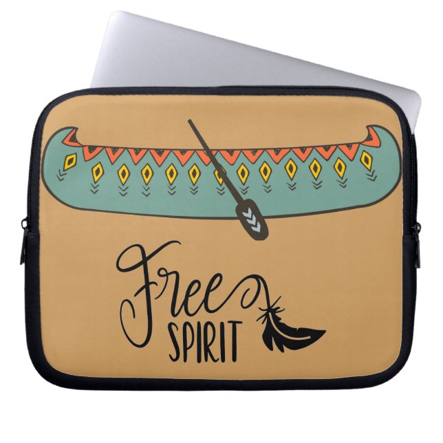 Canoe för fri själ laptop sleeve (Framsidan)