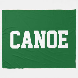 CANOE Fun 70s Athletic White Text On Forest Green Fleecefilt