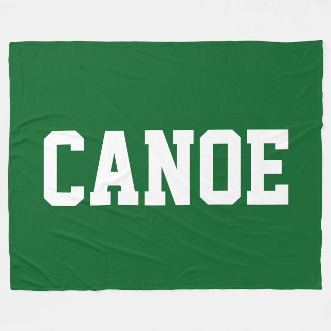 CANOE Fun 70s Athletic White Text On Forest Green Fleecefilt (Framsidan (Horisontell))