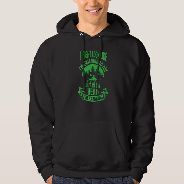 Canoe Funny Kayaking Paddling Retro Kayak Hoodie (Framsida)