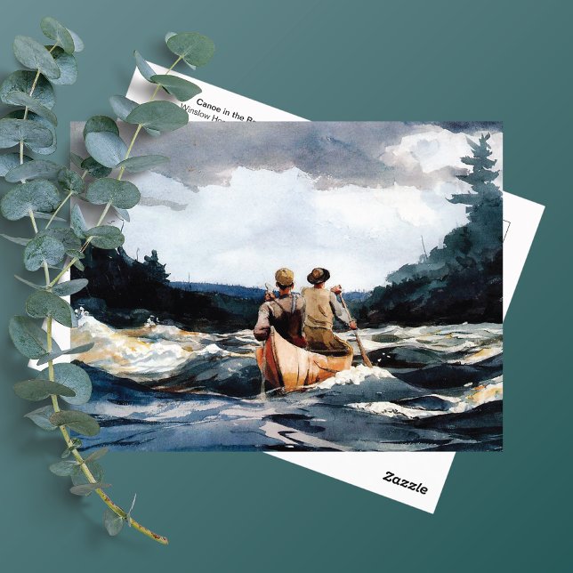 Canoe in Rapids Winslow Homer Vykort (Skapare uppladdad)