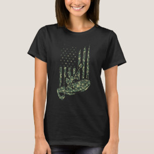 Canoe Kayaker Camouflage US Flagga Outdoor Sport K T Shirt