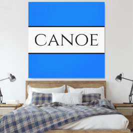 CANOE Nautical Bright Blue White Summer Rand Canvastryck
