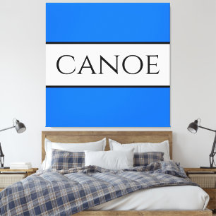 CANOE Nautical Bright Blue White Summer Rand Canvastryck