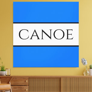 CANOE Nautical Bright Blue White Summer Rand Canvastryck