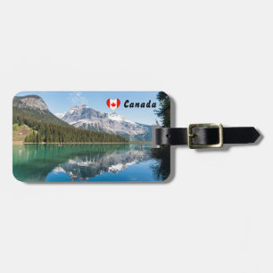 Canoe on berömd Emerald Sjö-Yoho NP, Kanada Bagagebricka