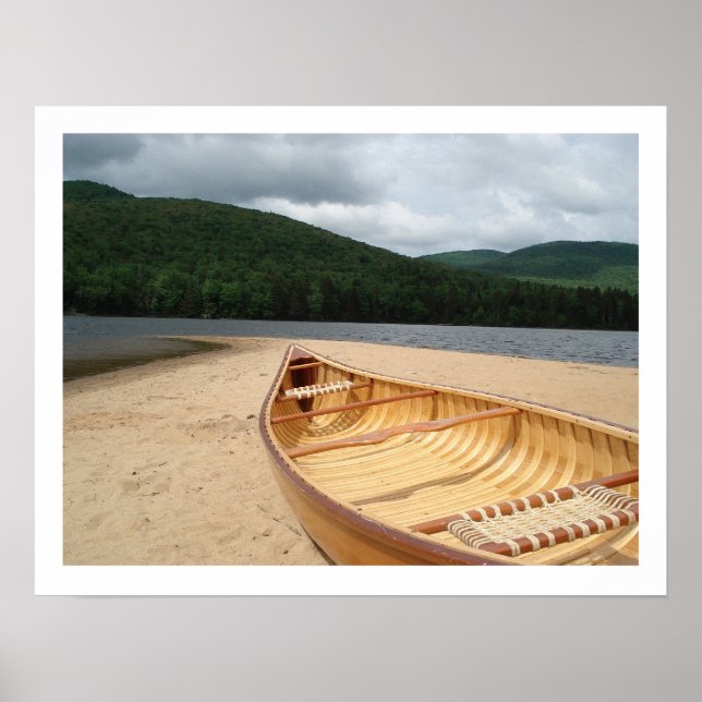 Canoe på Beach-Poster Poster (Framsidan)