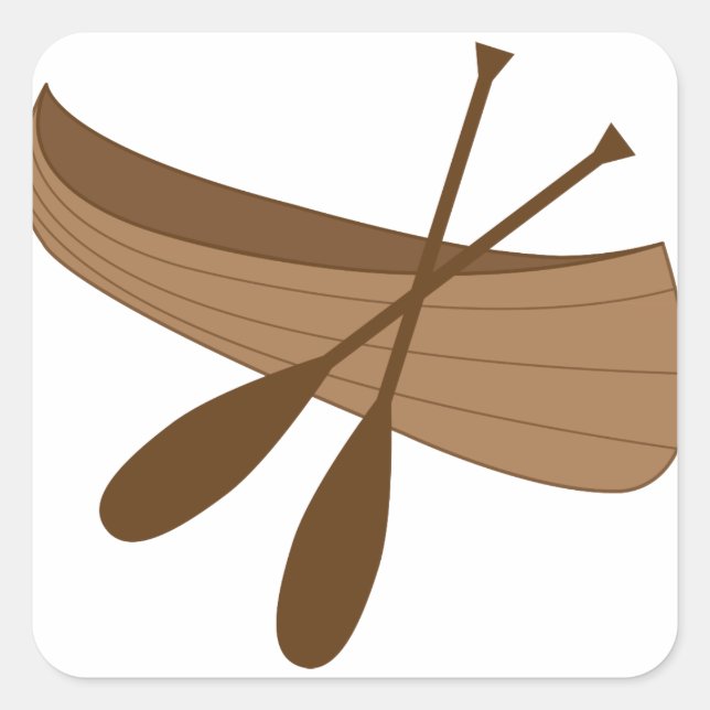 Canoe & Paddles Fyrkantigt Klistermärke (Framsida)