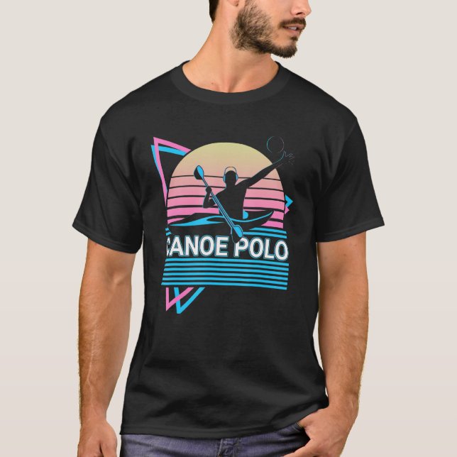 Canoe Polo Kayak Polo Retro T Shirt (Framsida)