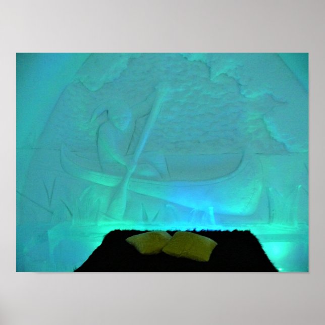 Canoe Room at Hotel de Glace, Quebec, Kanada Poster (Framsidan)