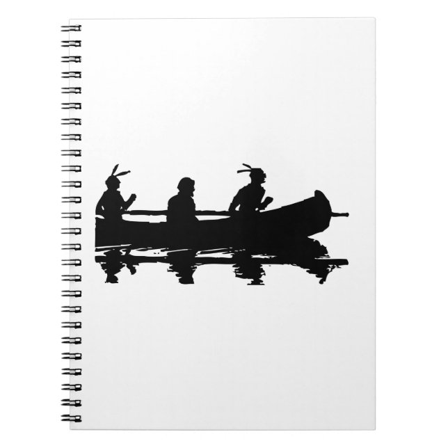 Canoe Silhouette Anteckningsbok Med Spiral (Framsidan)
