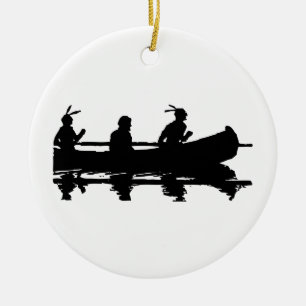 Canoe Silhouette Julgransprydnad Keramik