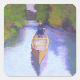Canoe Stickers Fyrkantigt Klistermärke