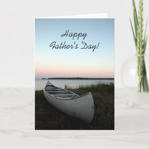 Canoe vid Beach Fars dag Kort