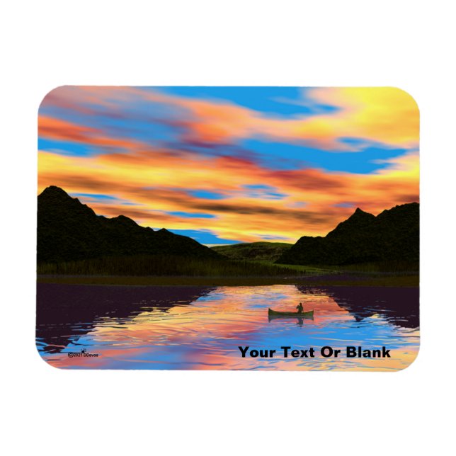 Canoe vid sunset Sjö Magnet (Horisontell)