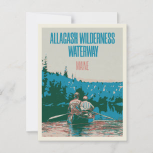 Canoeing Äventyr i Allagash Wilderness Waterway Vykort