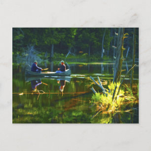 Canoeing in Adirondacks Postcard Vykort