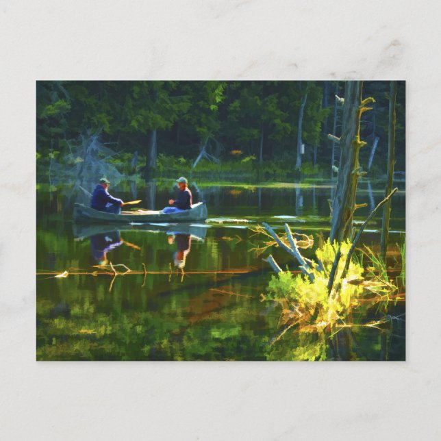 Canoeing in Adirondacks Postcard Vykort (Framsida)
