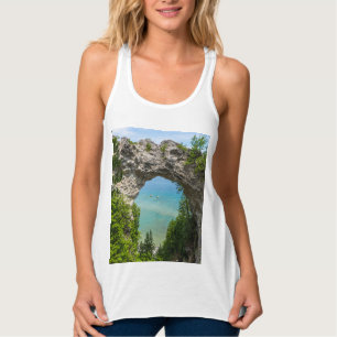 Canoeing vid Tanktopet Arch Sten Linne Med Racerback