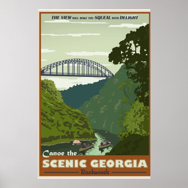 Canoeing Vintage resor poster (Framsidan)