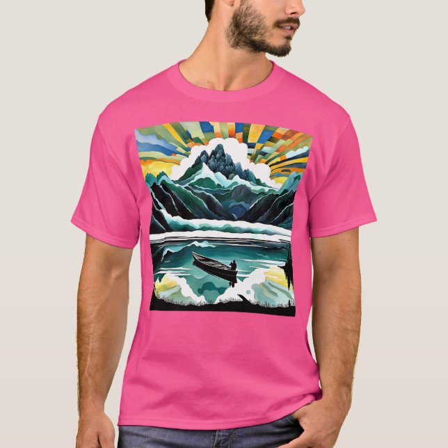 Canoeist vid Sjö 2 T Shirt (Framsida)