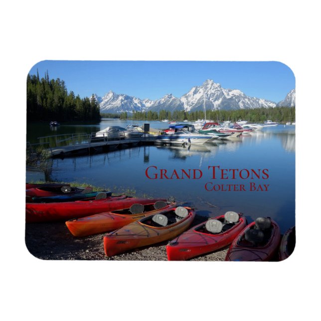 Canoes Grand Teton National Park Colter Bay Travel Magnet (Horisontell)