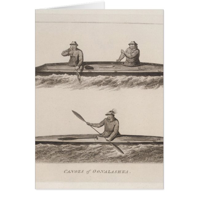 Canoes, Oonalashka, Alaska Hälsningskort (Framsidan)