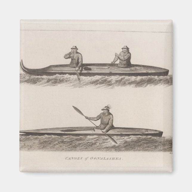 Canoes, Oonalashka, Alaska Magnet (Framsidan)