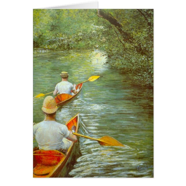 Canoes, Perissoires av Gustave Caillebotte Hälsningskort (Framsidan)