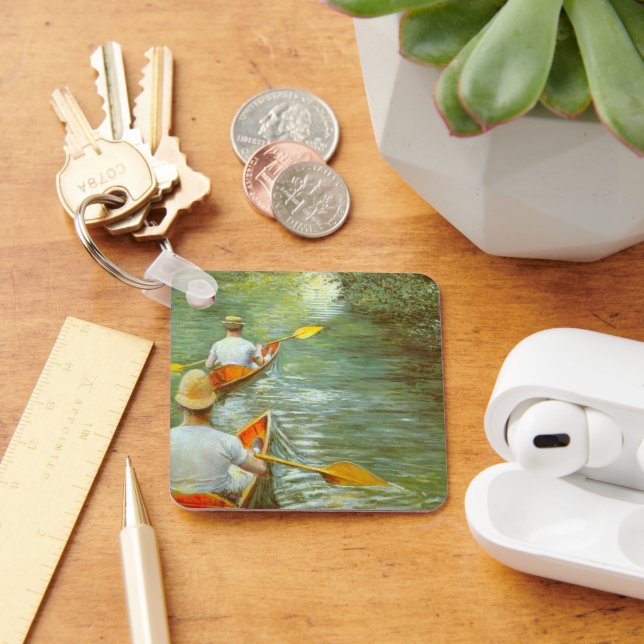 Canoes, Perissoires av Gustave Caillebotte Nyckelring (Skrivbord)