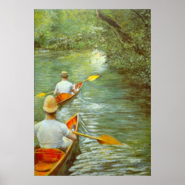 Canoes, Perissoires av Gustave Caillebotte Poster