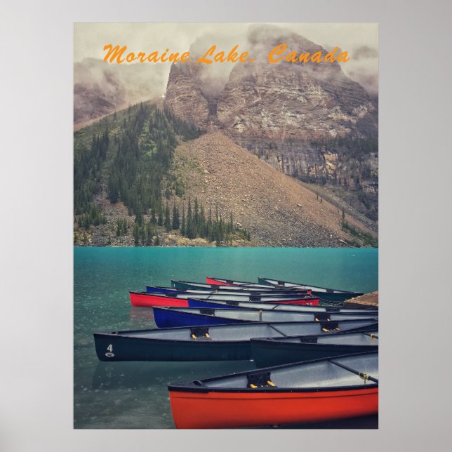 Canoes vid Moraine Poster (Framsidan)